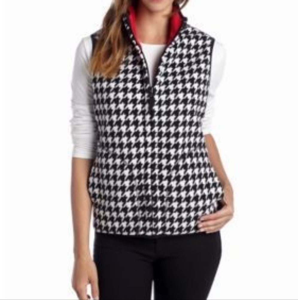 Kim Roger's reversible womens houndstooth vest size L